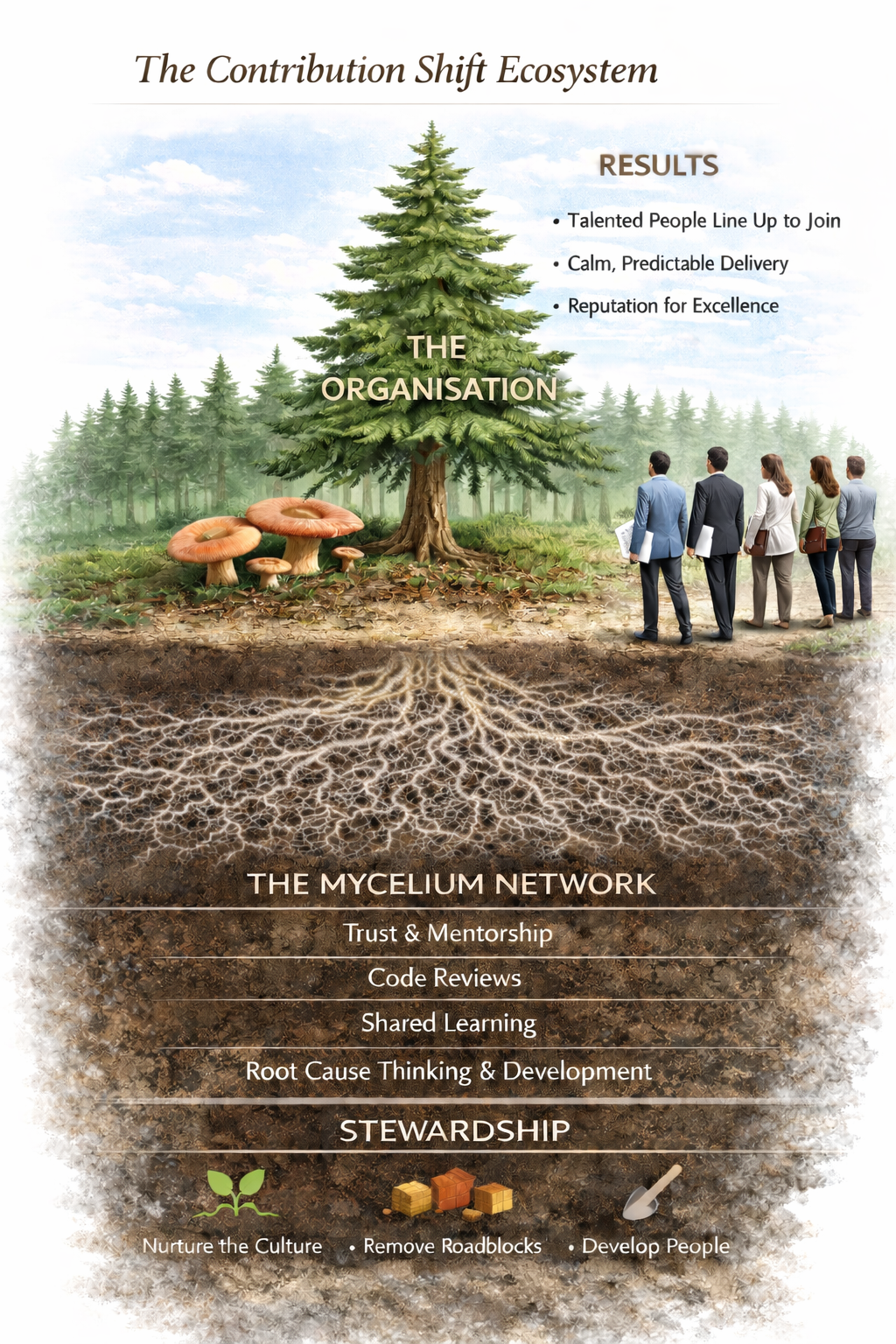 The Contribution Shift Ecosystem Model